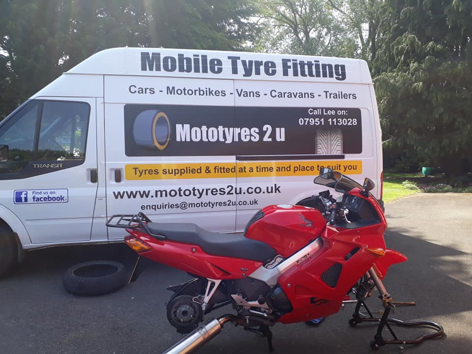 Mototyres 2 u van replacing motorbike tyres in Spalding